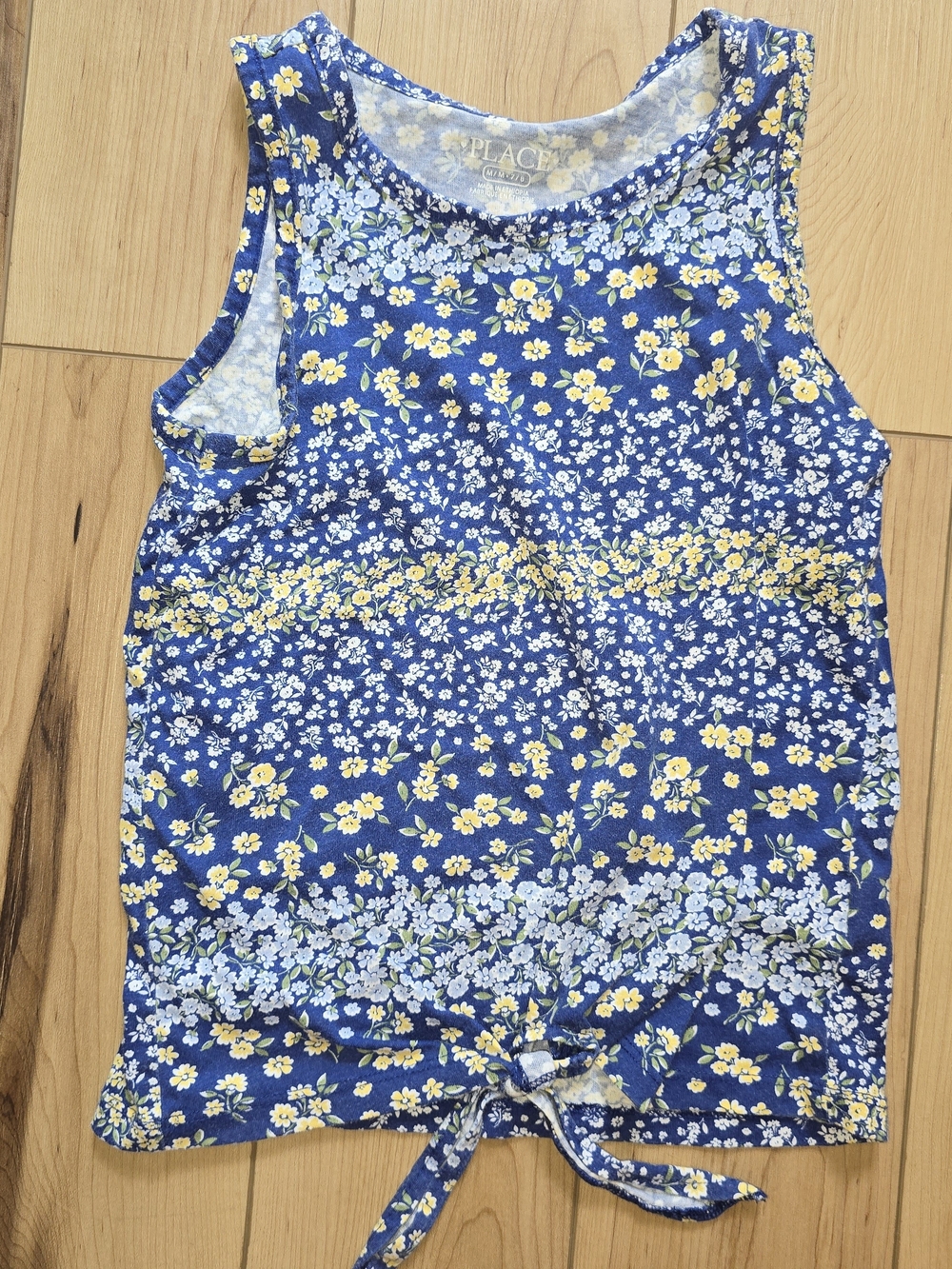 The Children's Place Blue Floral Tie-Front Tank Dress